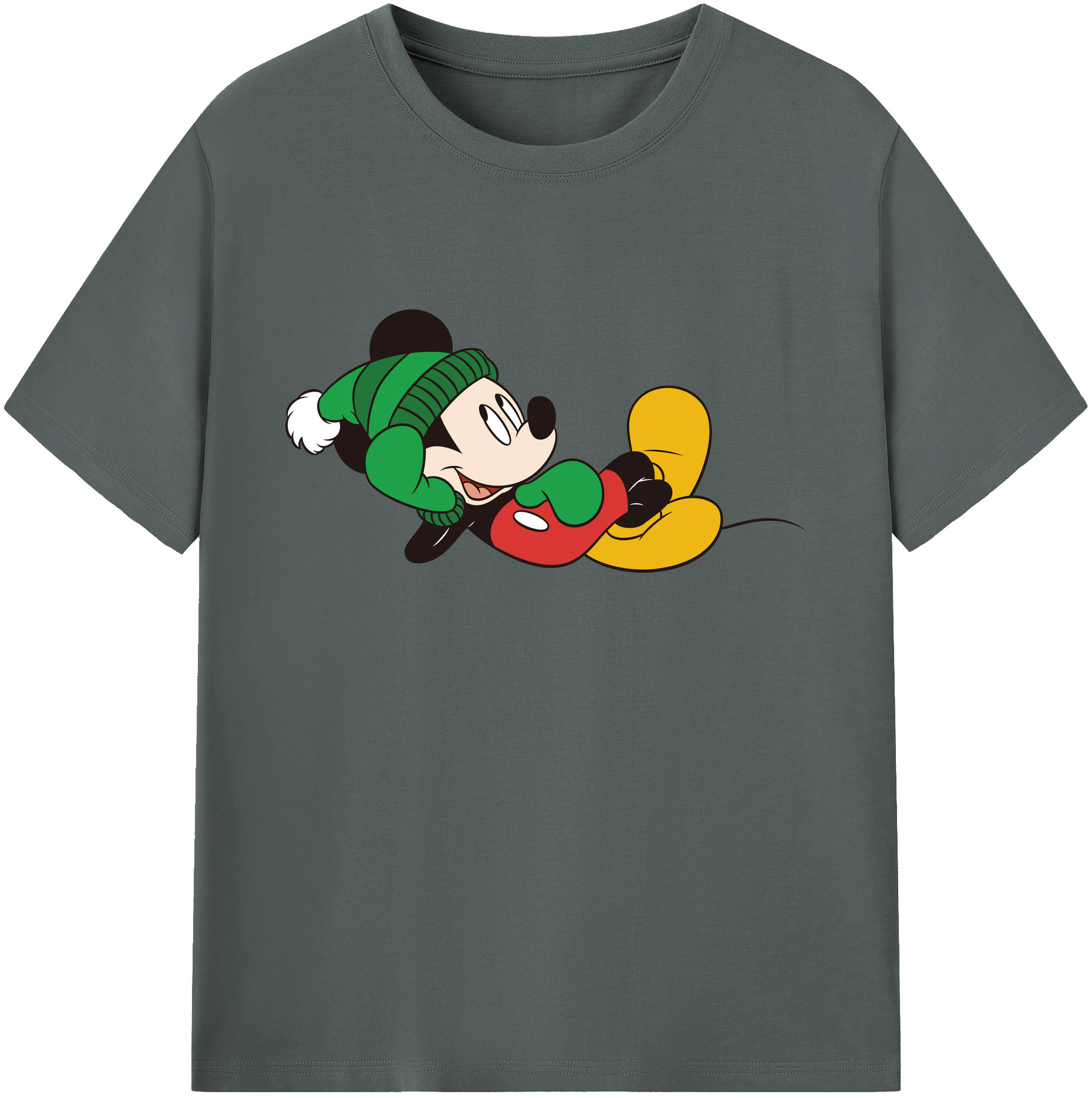 ミッキーマウス Mickey Mouse 綿100％ メンズ半袖Tシャツ｜肌触りやわらか＆通気性